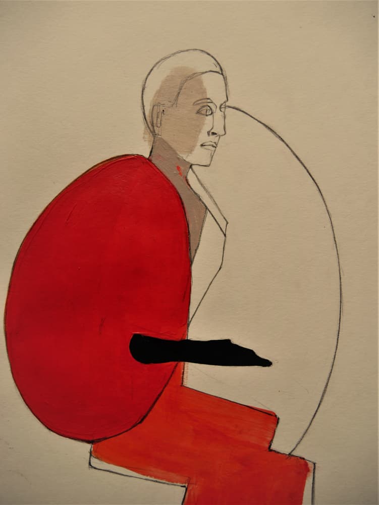Woman In Red by Doris Schmitz — canvas wall art