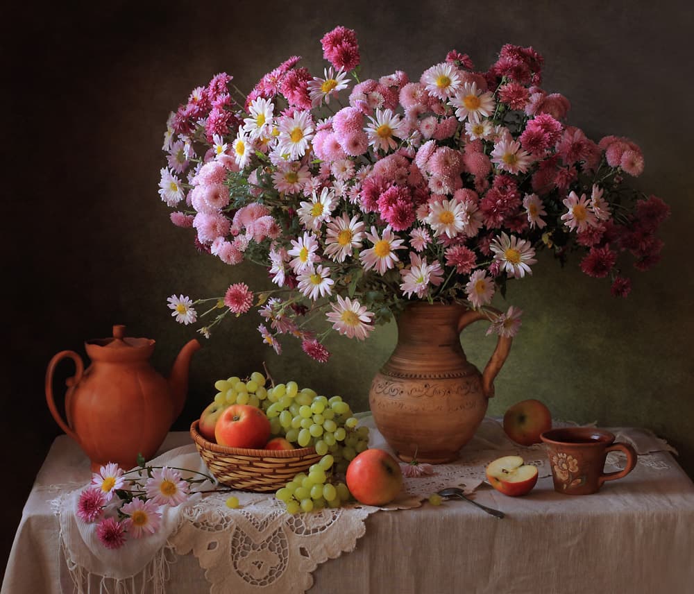 Bountiful Autumn Table by Tatyana Skorokhod — canvas wall art
