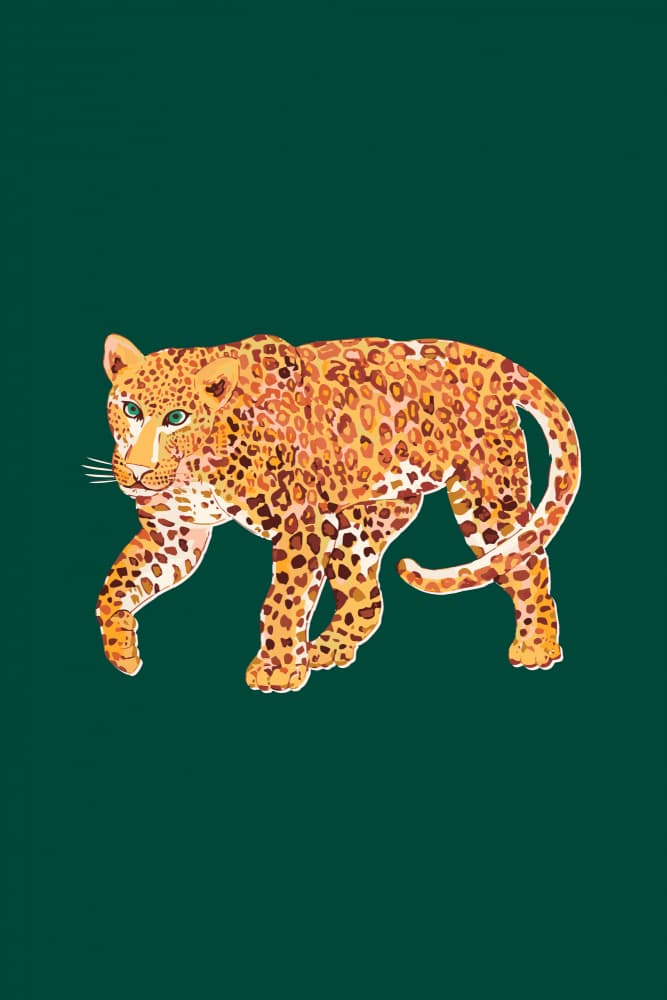 Jungle Leopard Walk by Karen Menzenbach — canvas wall art