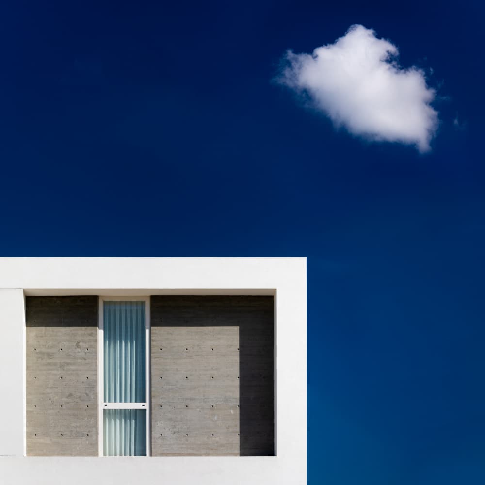 White Cloud Over Modern Architecture by Azriel Yakubovitch — canvas wall art