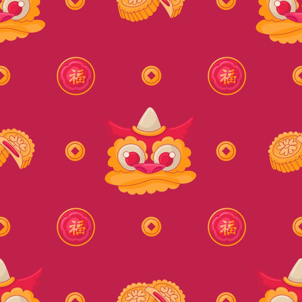 Good Fortune Lion Dance by Marika Barsrsind β canvas wall art