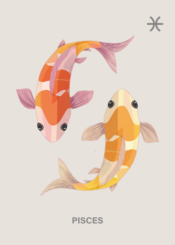 Graceful Pisces Fish by Paperago — canvas wall art