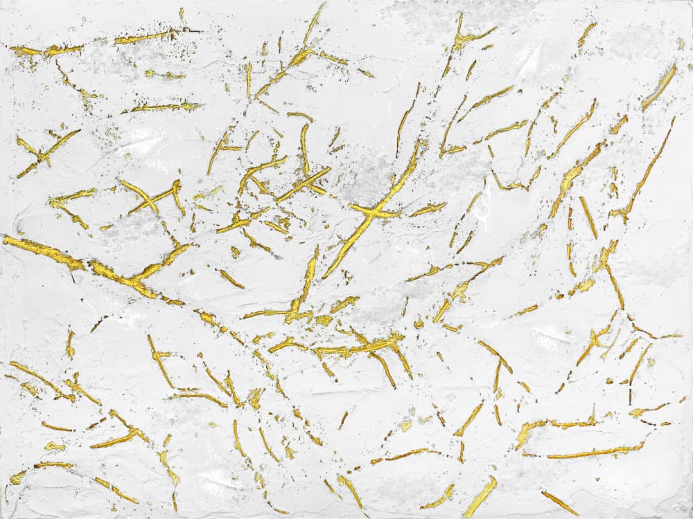 Golden Organic Texture by Alyson Storms — canvas wall art