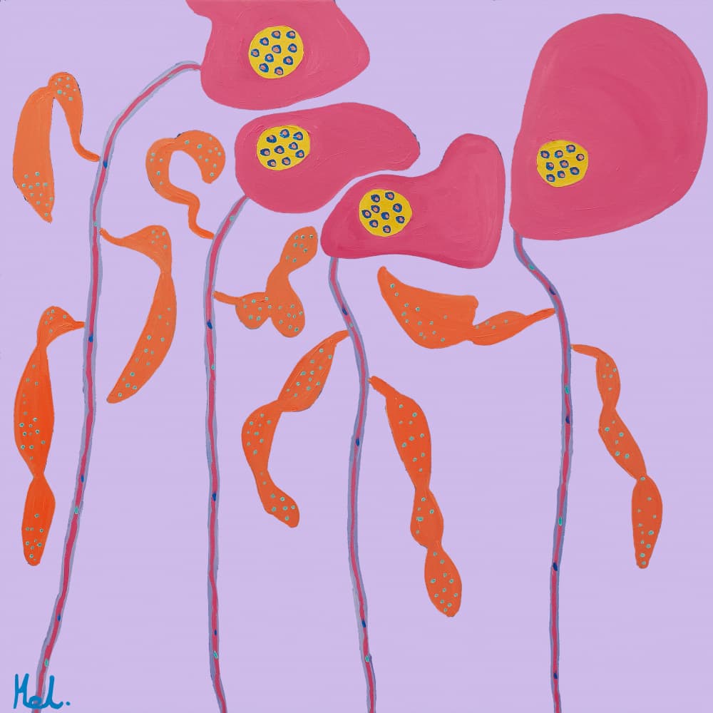 Colorful Abstract Blooms by Helen Joynson — canvas wall art