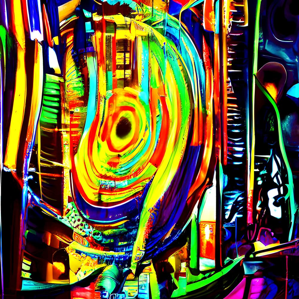 Vibrant Swirl City by mnemonixART — canvas wall art