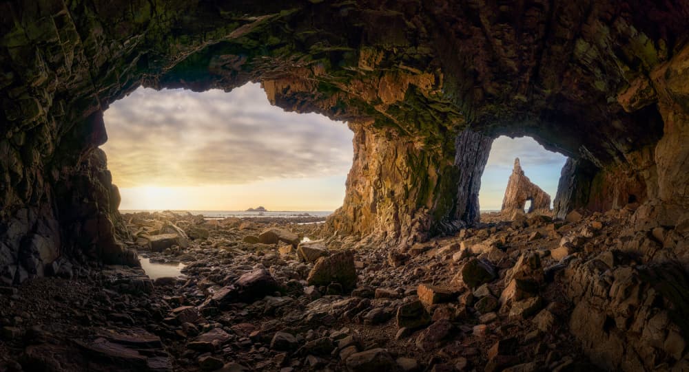 Golden Cave Archway by Bartolome Lopez — canvas wall art