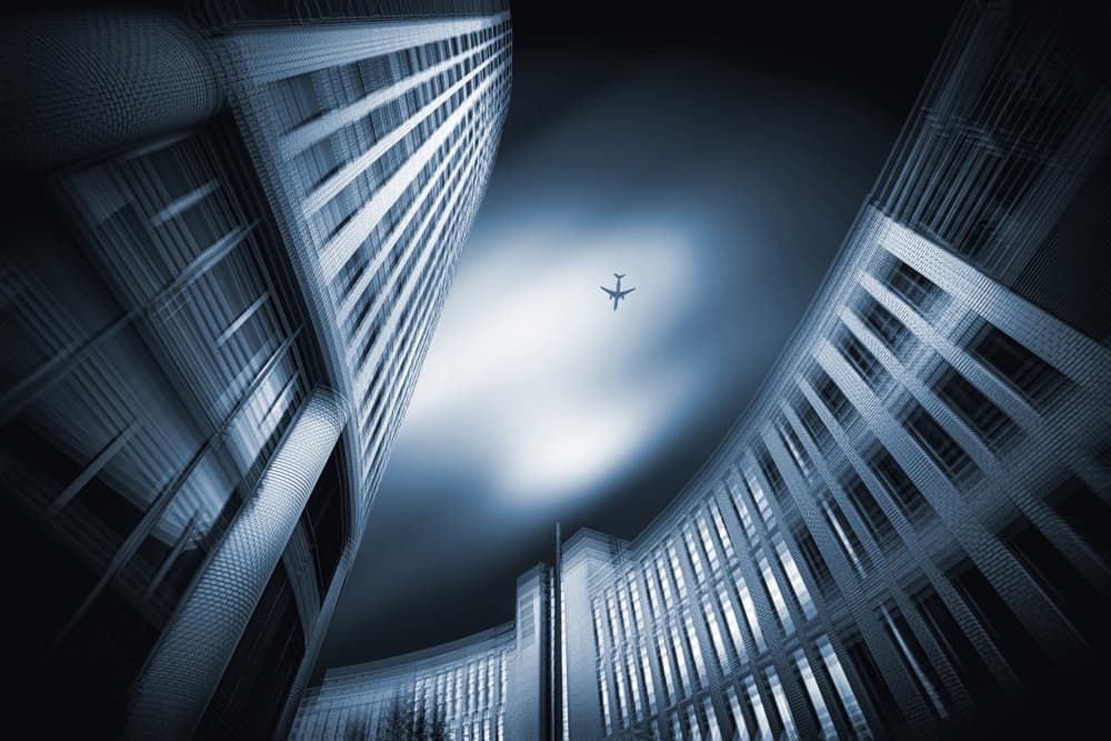 Upward City Flight by Roland M Schwerdtfeger — canvas wall art