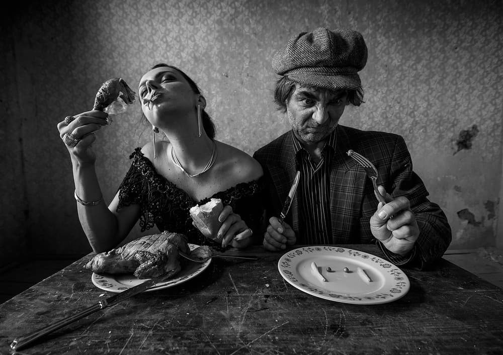 Stark Dinner Contrast by mario grobenski - psychodaddy — canvas wall art