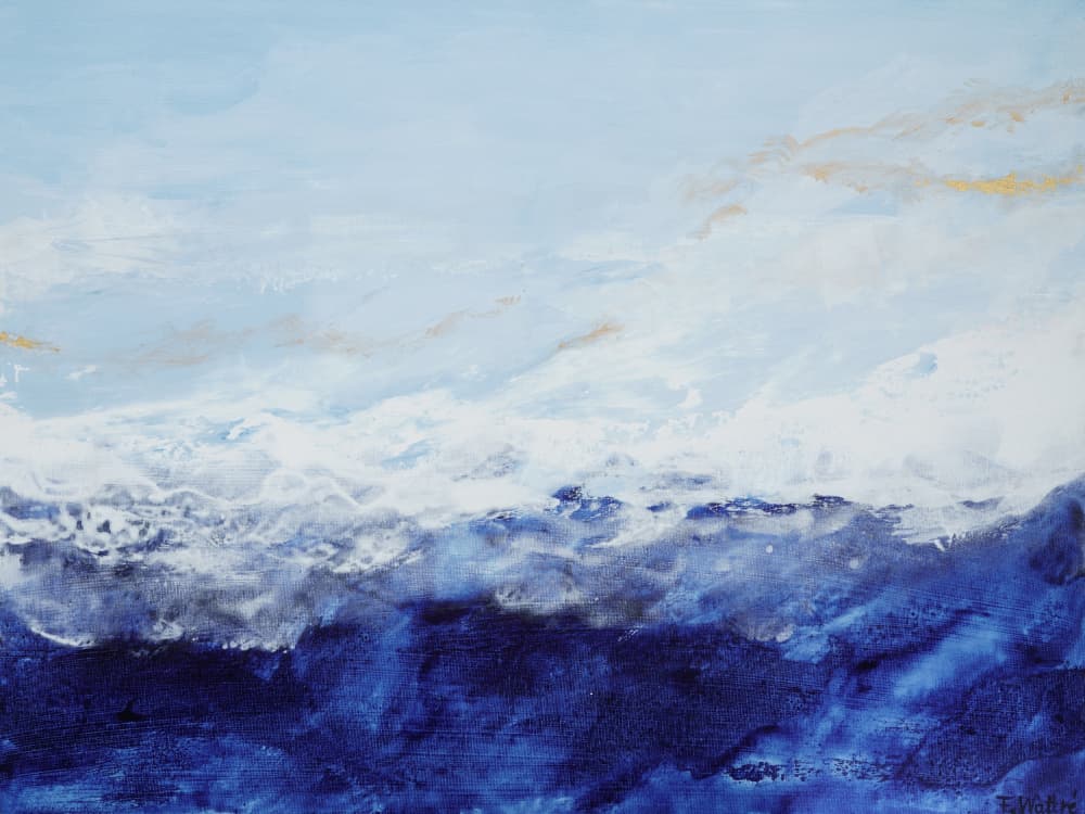 Deep Blue Ocean Waves by Françoise Wattré — canvas wall art