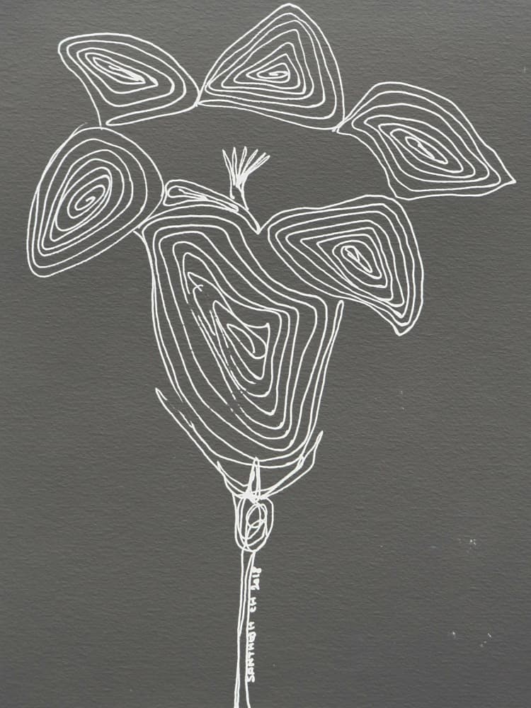 Abstract Line Flower by Santhosh ch — canvas wall art
