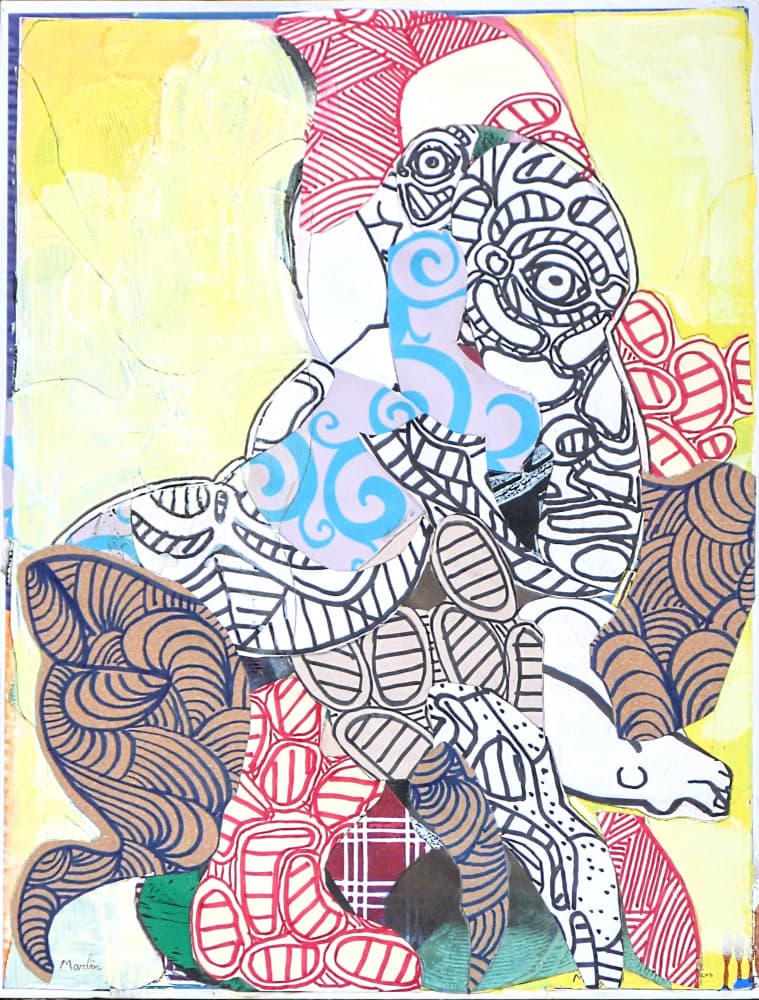 Abstract Collage Figure by Pascal Marlin — canvas wall art