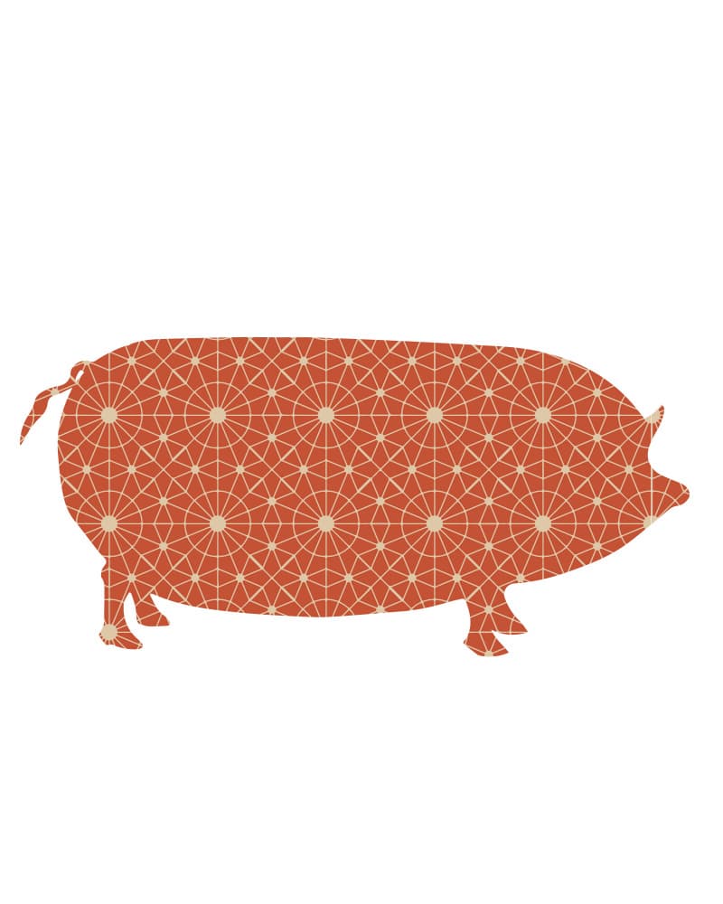 Patterned Pig Silhouette by Emiliano Deificus — canvas wall art
