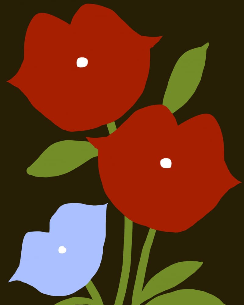 Colorful Stylized Blooms by Josie George — canvas wall art