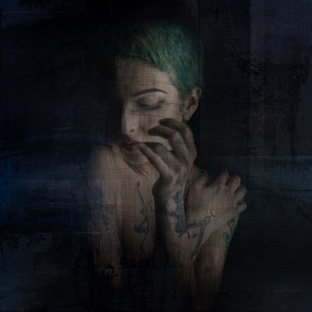 Green Hair Portrait by Tommaseo Gregorio — canvas wall art