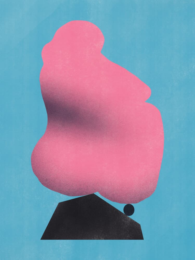 Pink Abstract Balance by Little Dean — canvas wall art