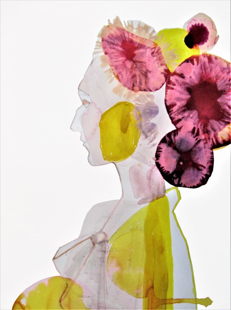 Vibrant Woman Profile by Doris Schmitz — canvas wall art