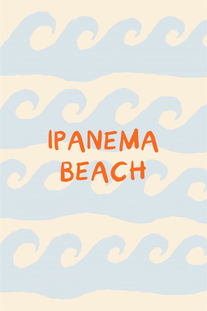 Ipanema Beach Waves by Treechild — canvas wall art