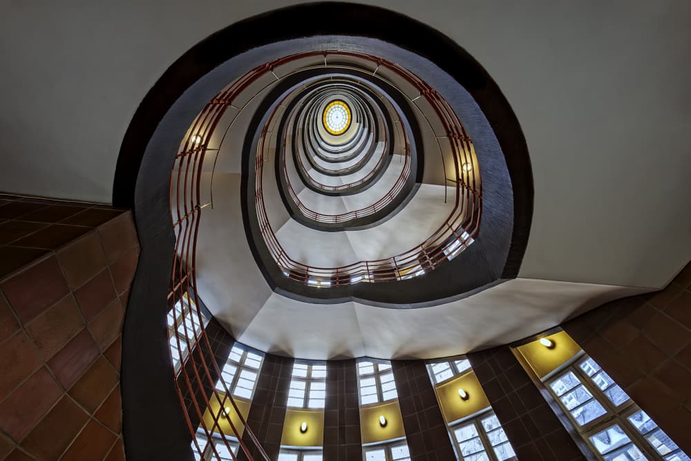 Grand Spiral Staircase by Angéla Vicedomini — canvas wall art