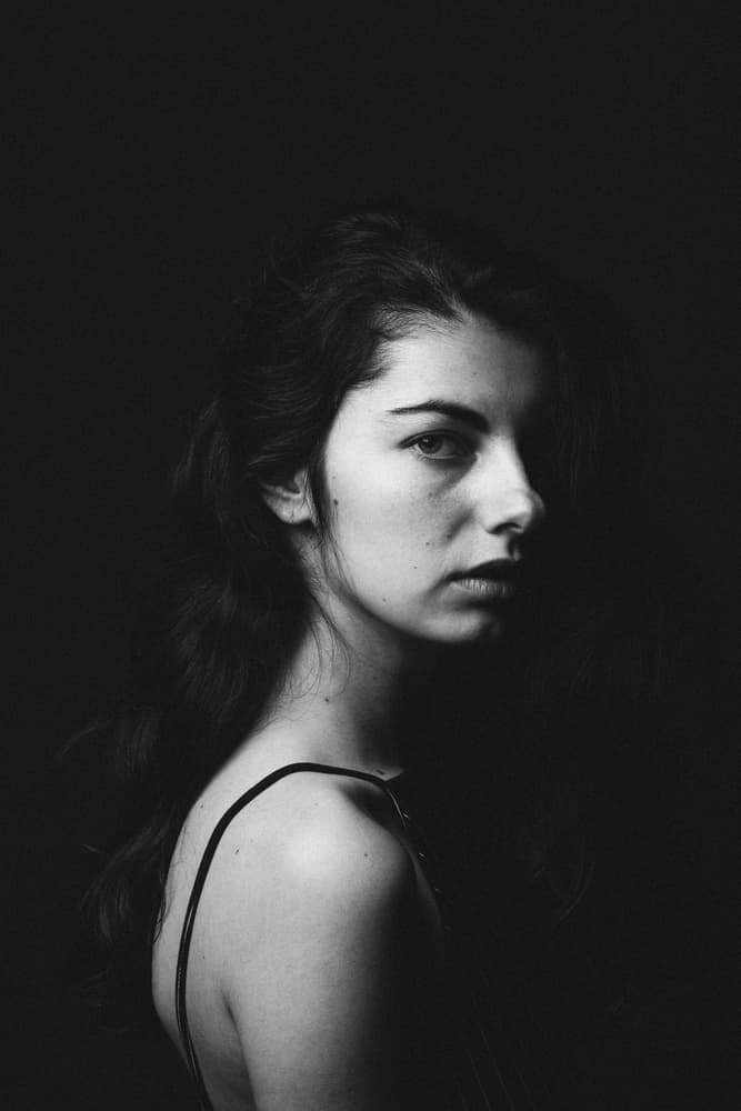 Moody Black White Woman by Artem Vasilenko — canvas wall art