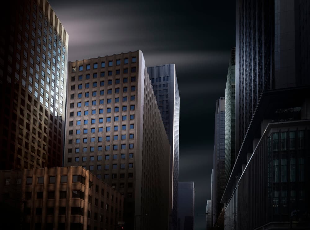 Modern City Glow by Shuchuan Liu — canvas wall art