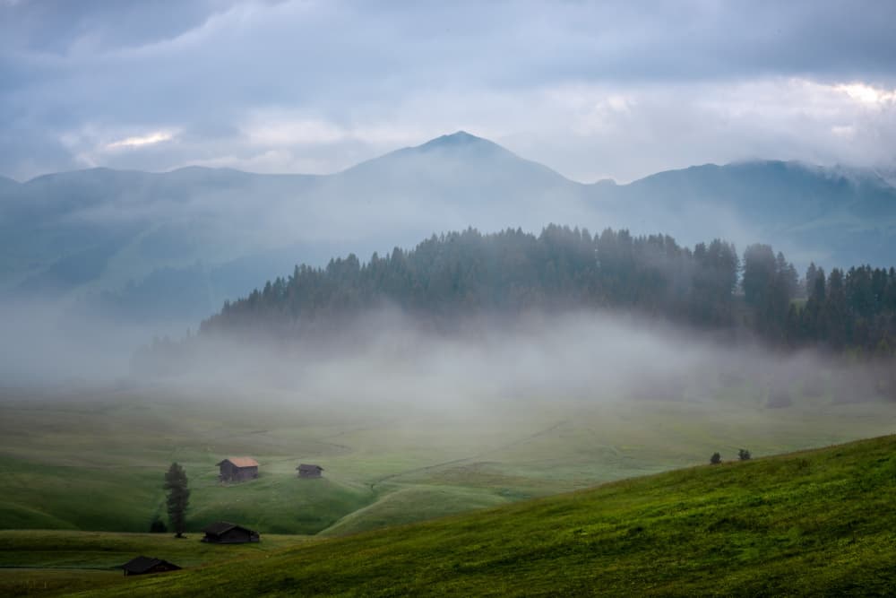 Misty Mountain Valley by Ti Wang — canvas wall art