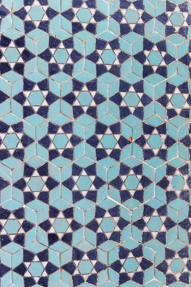 Teal Geometric Tiles by Photolovers — canvas wall art