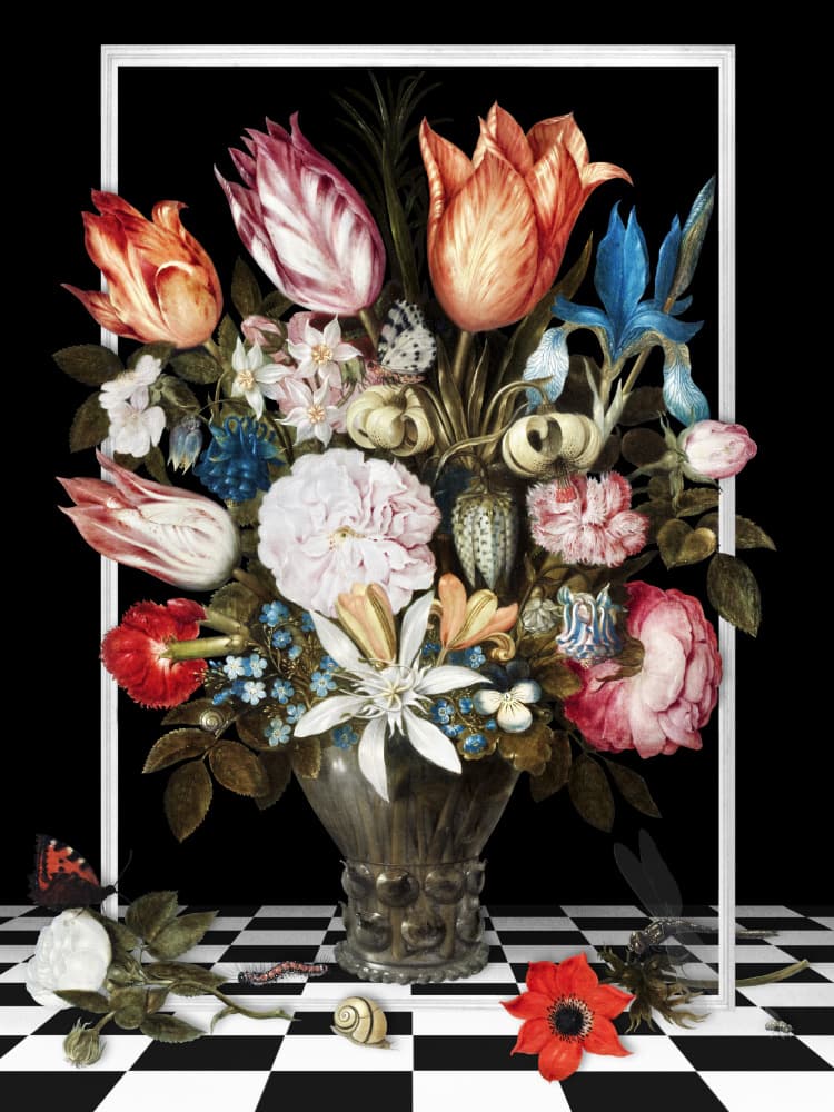 Baroque Floral Still Life by Marja van den Hurk — canvas wall art