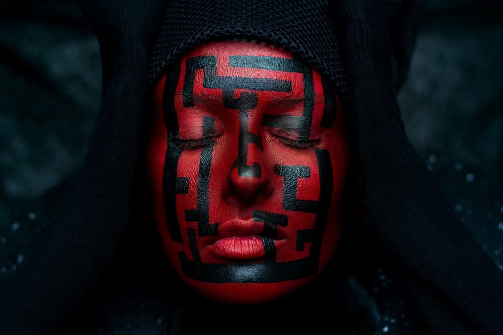 Mysterious Painted Face by Ivan Kovalev — canvas wall art