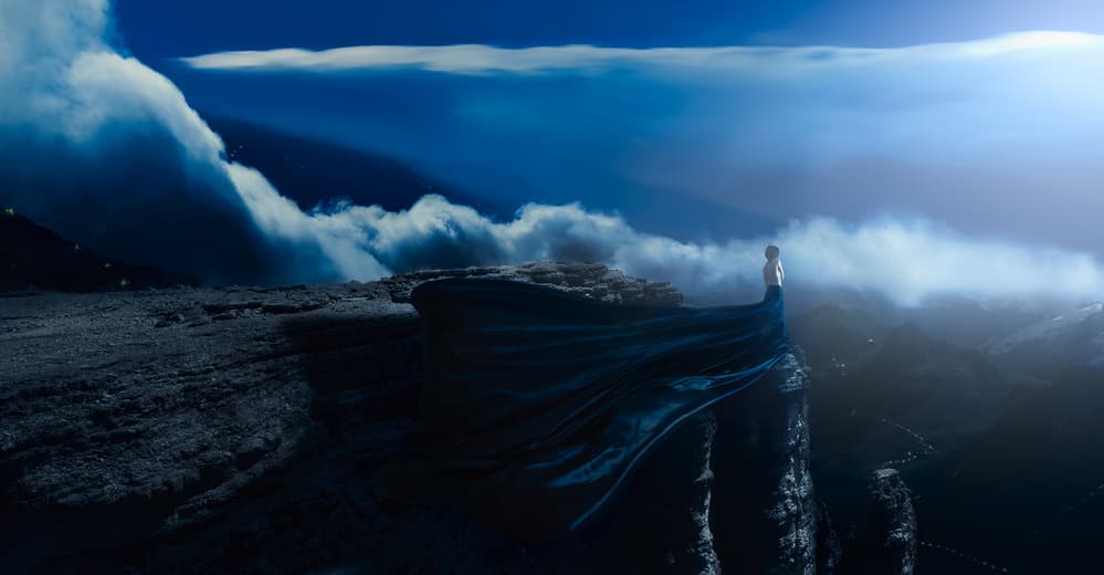 Figure On Cliff Edge by Patrick Odorizzi — canvas wall art