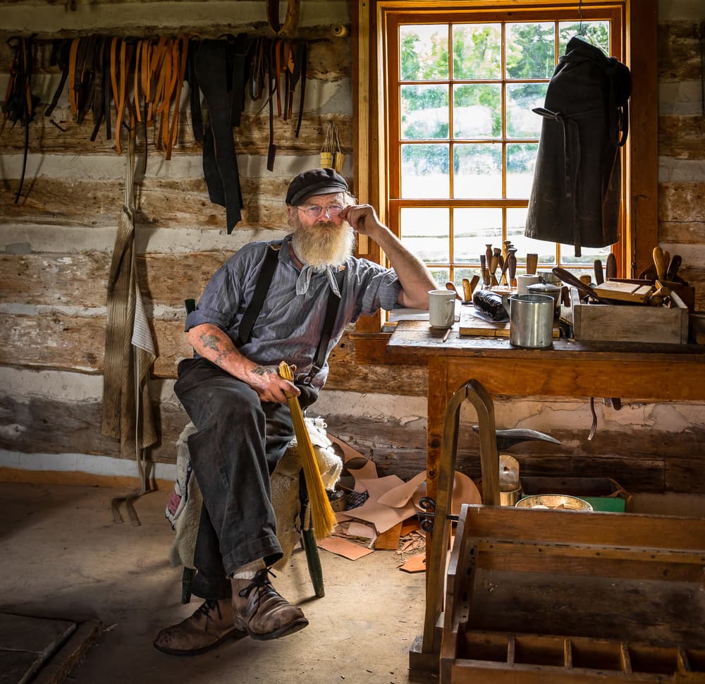 Rustic Workshop Craftsman by Miroslaw Prybinski — canvas wall art