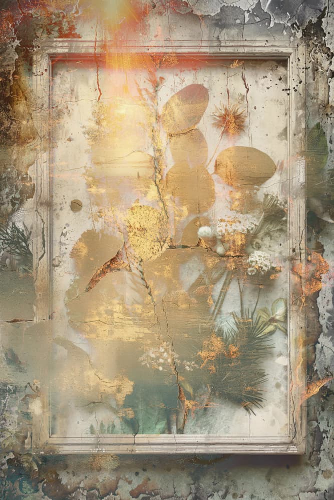 Golden Botanical Frame by Rafal Kulik — canvas wall art