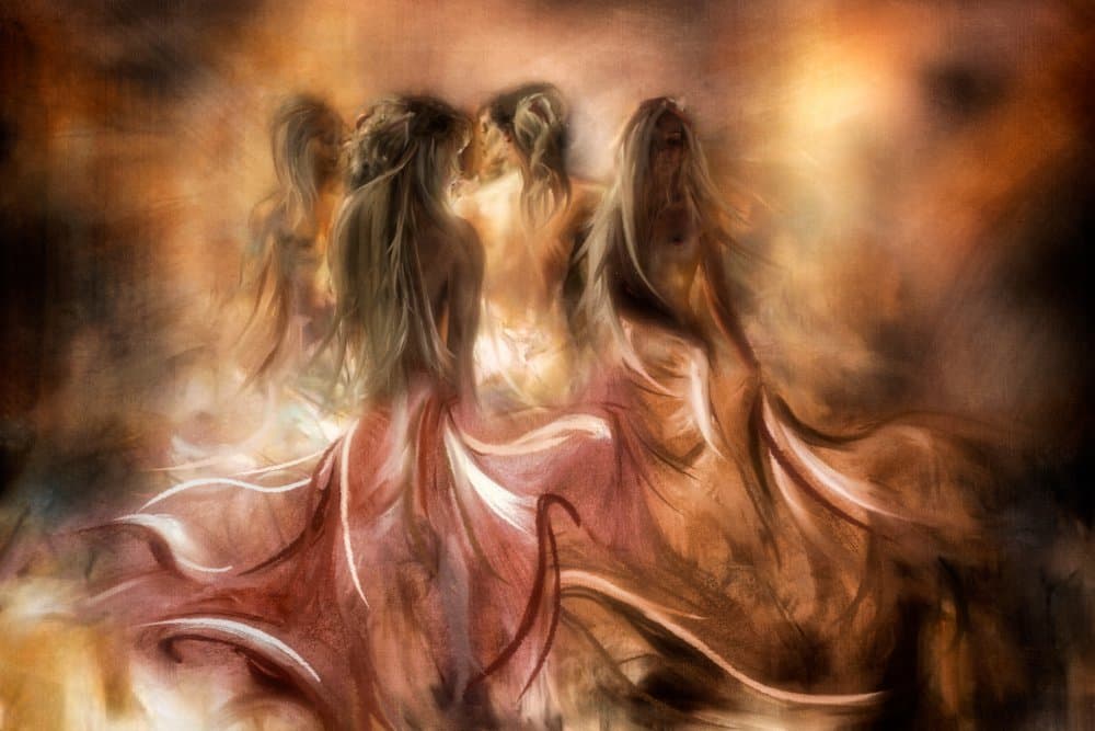 Ethereal Flowing Women by Charlaine Gerber — canvas wall art