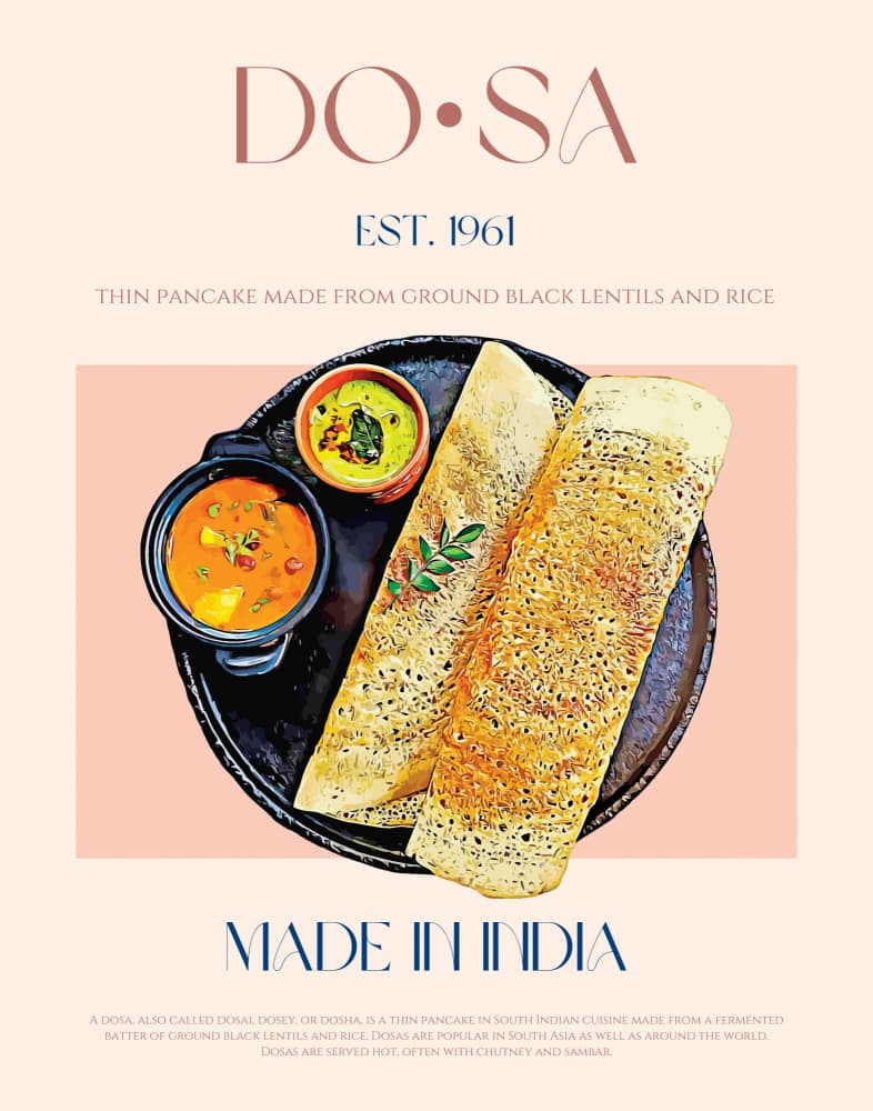 Classic Dosa Meal by Nazma Khokhar — canvas wall art