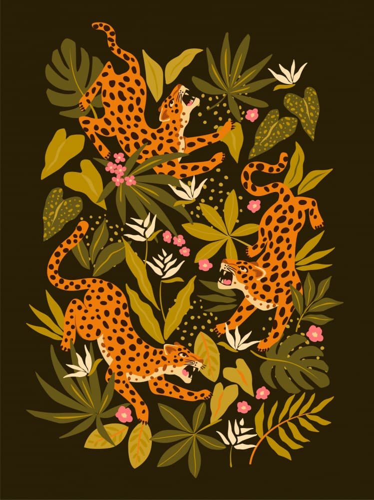 Wild Jungle Leopards by Angelina Bambina — canvas wall art