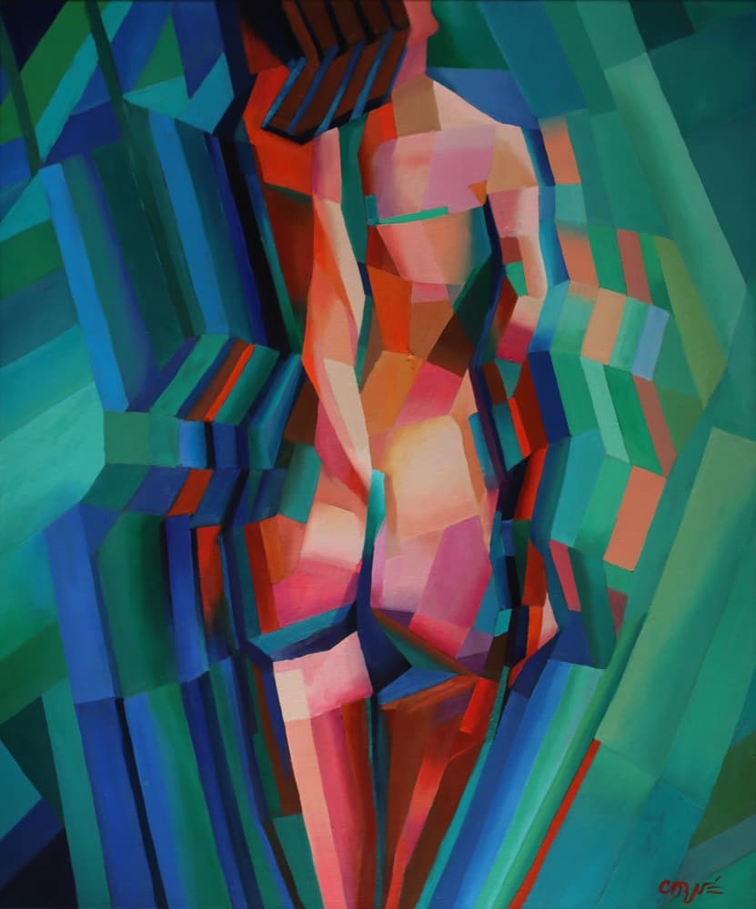 Vibrant Cubist Figure by Corné Akkers — canvas wall art