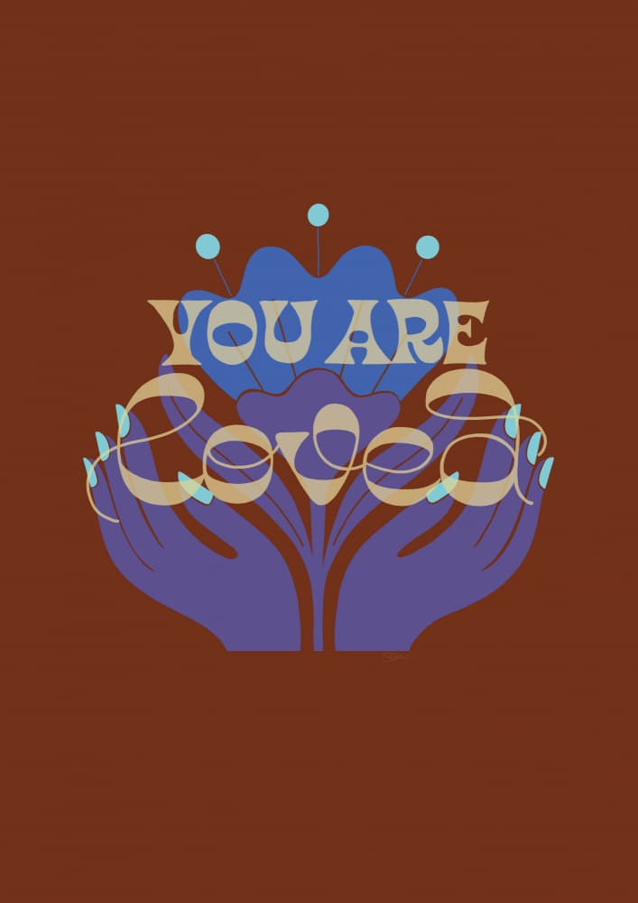 Loving Hands Floral Affirmation by Sofie Björkgren-Näse — canvas wall art