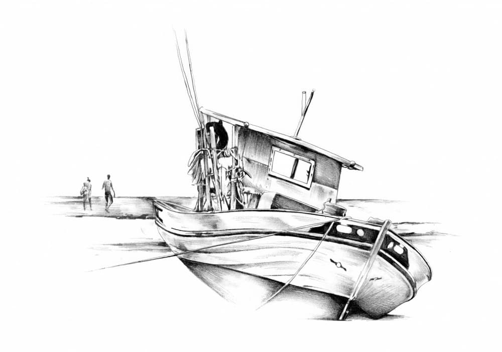 Quiet Shoreline Boat by Kulik — canvas wall art