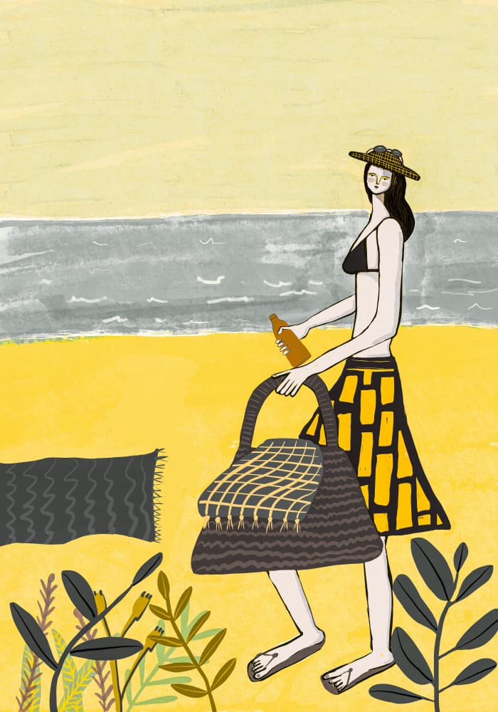 Sunny Beach Walk by Sharyn Bursic — canvas wall art