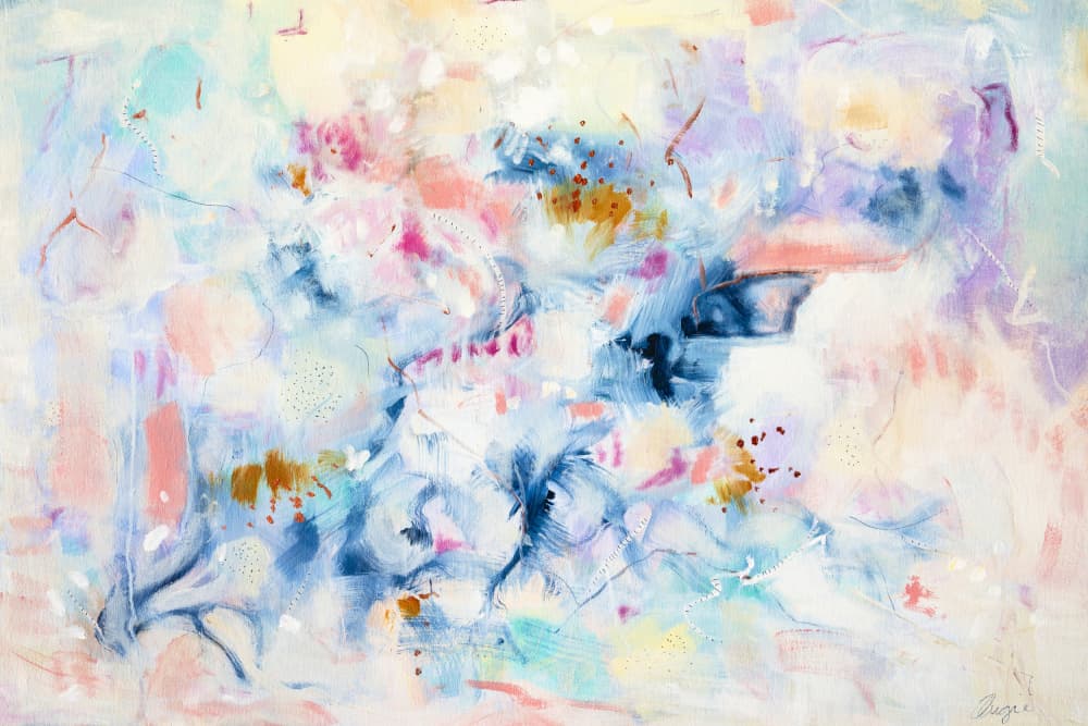 Fluid Pastel Abstract by Angela Hawkey — canvas wall art