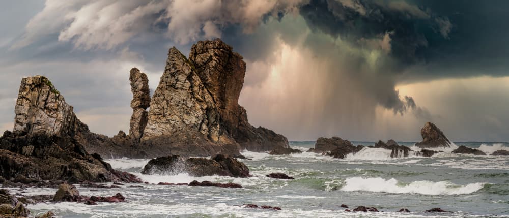 Stormy Rocky Coast by Saskia Dingemans — canvas wall art