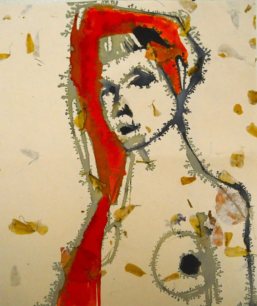Abstract Red Portrait by Doris Schmitz — canvas wall art
