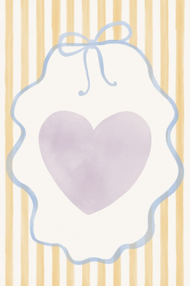 Sweet Purple Heart Stripes by Menina Lisboa — canvas wall art