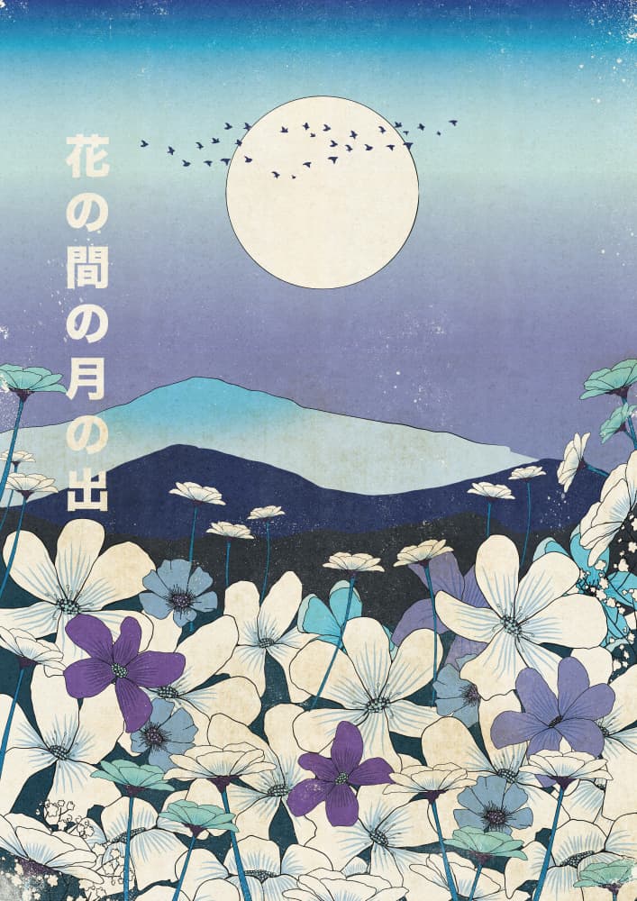 Moonrise Through Flowers by Nicholas — canvas wall art