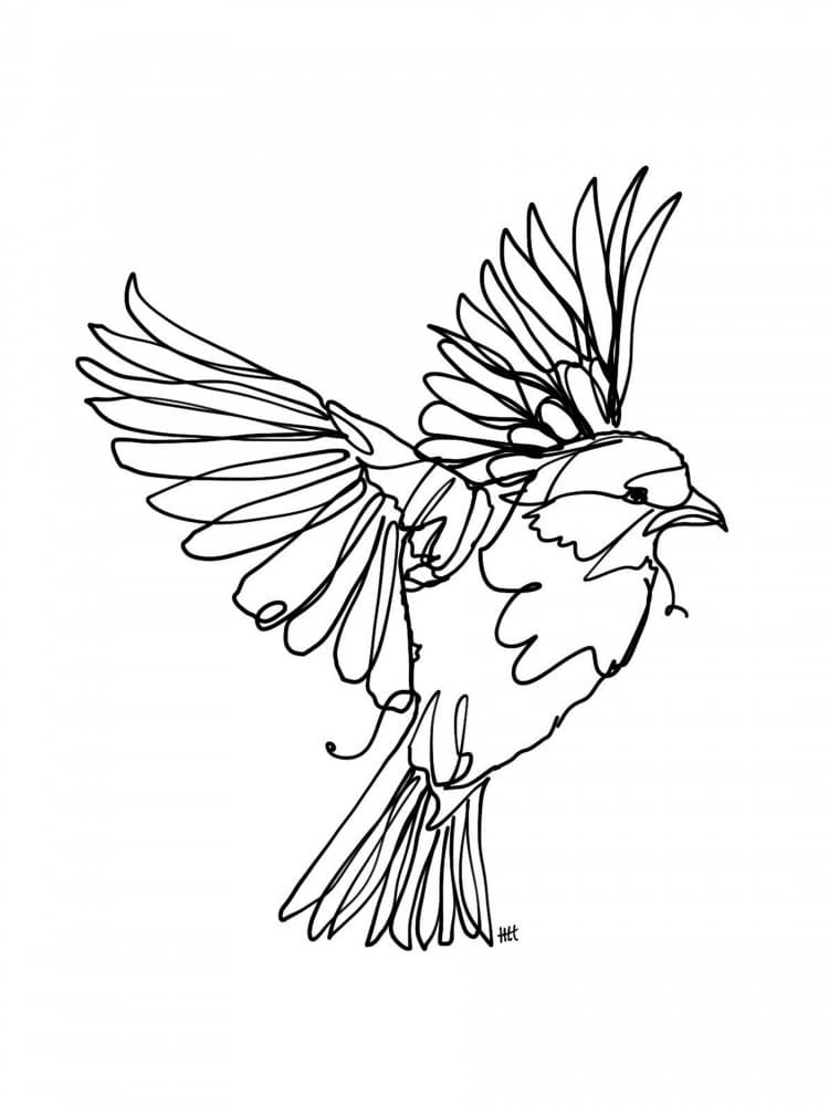 Flying Bird Line Art by Hanna Lee Tidd — canvas wall art