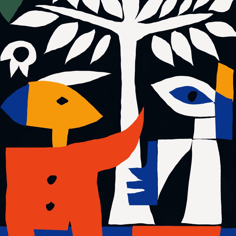 Abstract People and Tree by Little Dean — canvas wall art