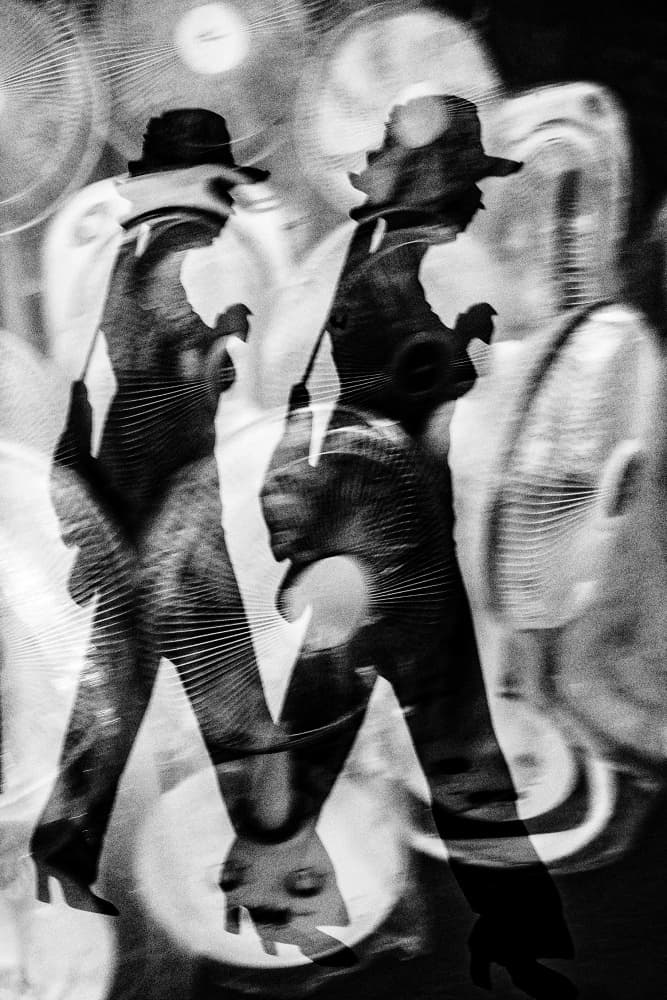 Mysterious Hatted Walkers by Parole Kim — canvas wall art