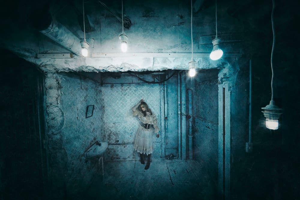 Eerie Basement Figure by KOIKI — canvas wall art