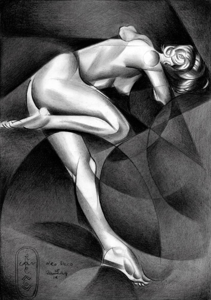 Elegant Abstract Nude by Corné Akkers — canvas wall art