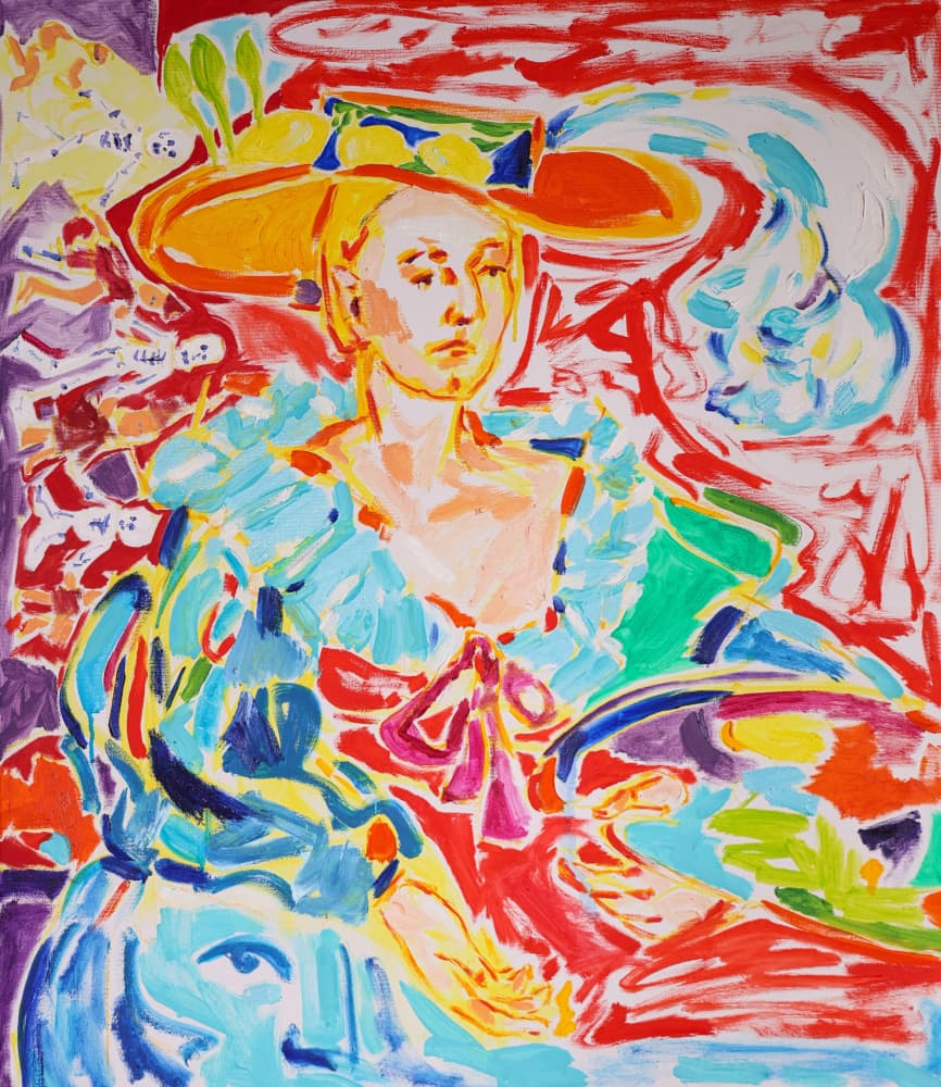 Vibrant Woman in Hat by Tamara Jare — canvas wall art
