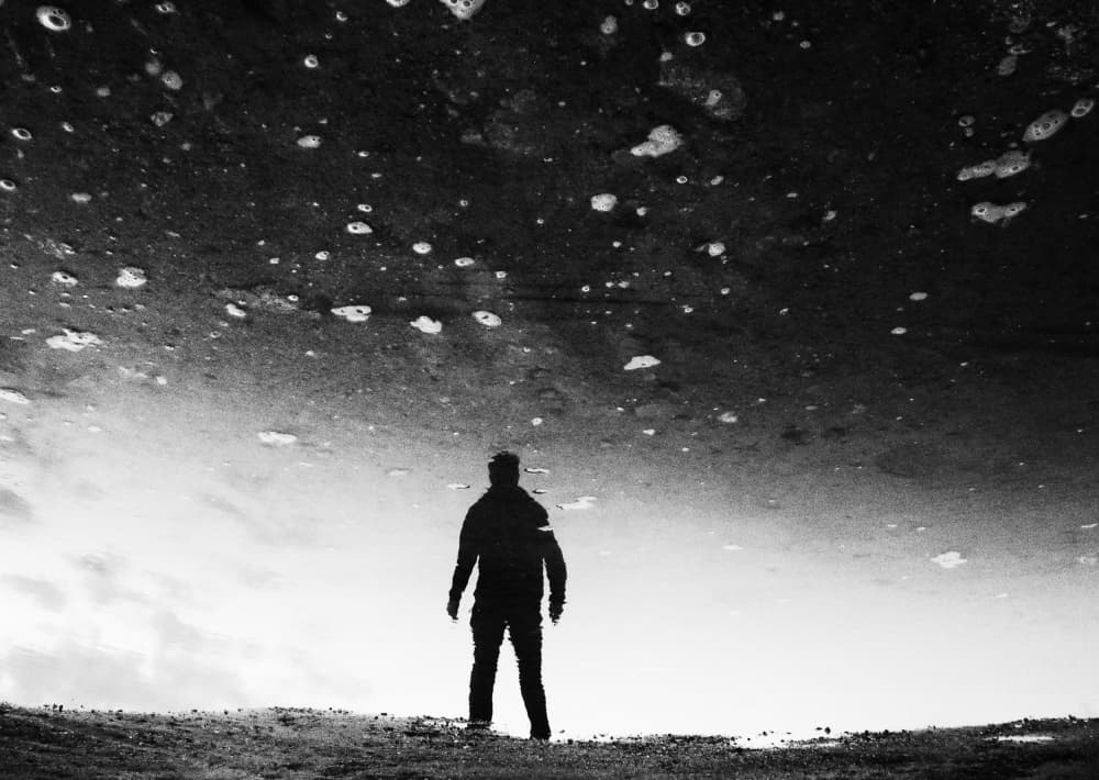 Man Beneath Reflection by Mi Young Choi — canvas wall art